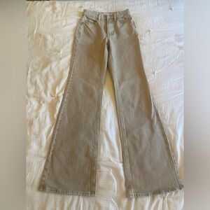 High rise boot cut mom jeans